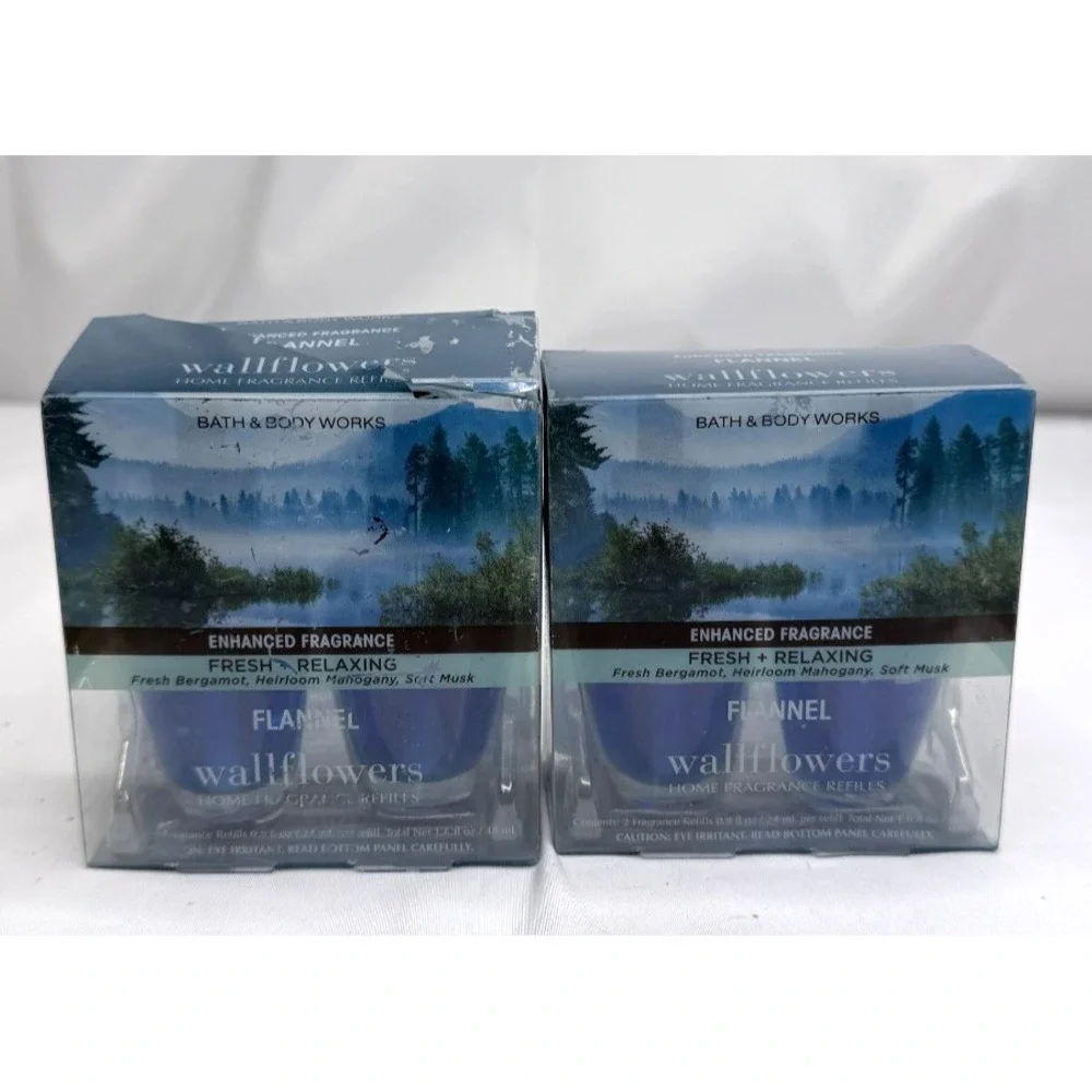 Bath & Body Works Wallflowers Flannel Home Fragrance Refills 2 Pack New Sealed